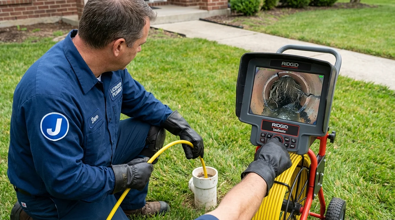 Sewer camera inspection being performed by Johns Plumbing LLC in Argyle