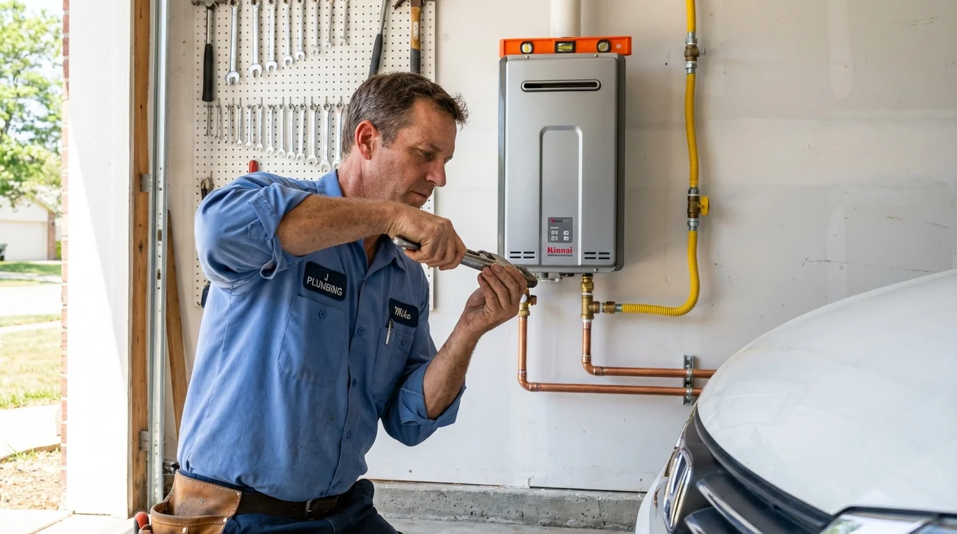 Tankless water heater installation by a Johns Plumbing LLC plumber in Argyle